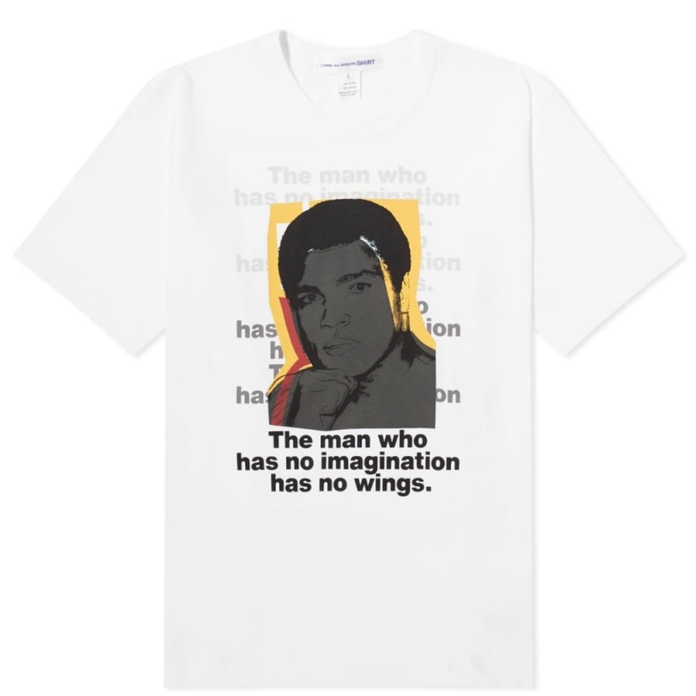 COMME DES GARÇONS SHIRT X ANDY
WARHOL MUHAMMAD ALI T-SHIRT